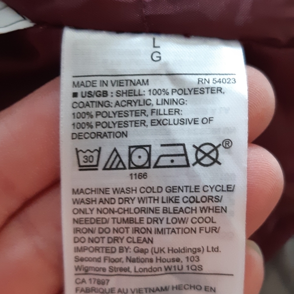 GAP Burgundy Vest - Picture 1 of 4